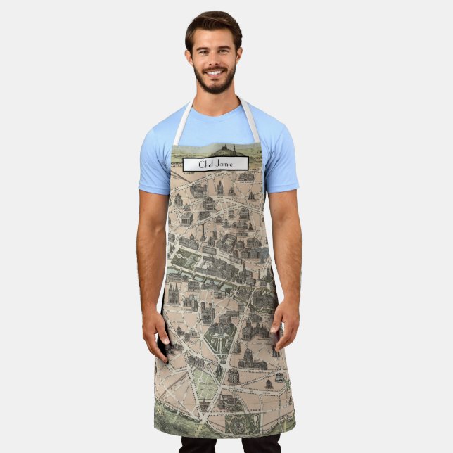 Delantal Mapa de la calle Vieja de París (Gastado)