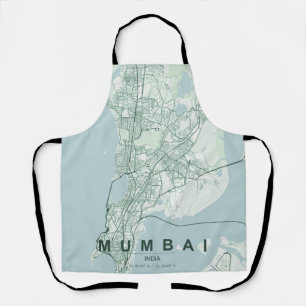 Delantal Mapa de la ciudad de Mumbai India Diseño minimalis