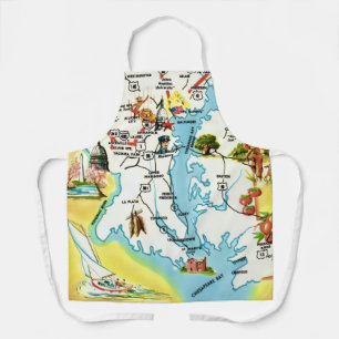 Delantal Mapa de Maryland