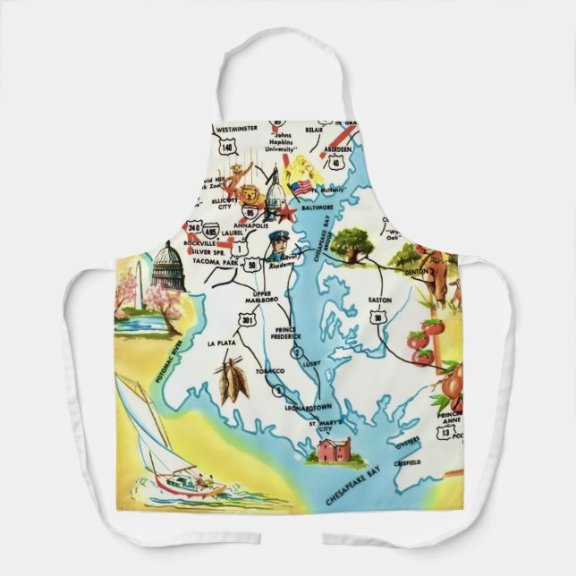 Delantal Mapa de Maryland (Anverso)