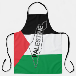 Delantal Mapa de Palestina Libre con bandera palestina