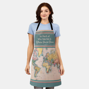 Delantal Mapa de Vintage Atlas World Travel Lover 