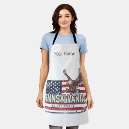 Delantal Mapa del estado de Pennsylvania