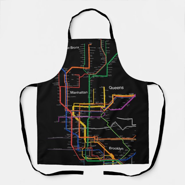 Delantal mapa del metro de la ciudad de Nueva York (Anverso)