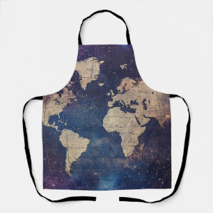 Delantal Mapa del mundo de la vieja morada celestial (13)