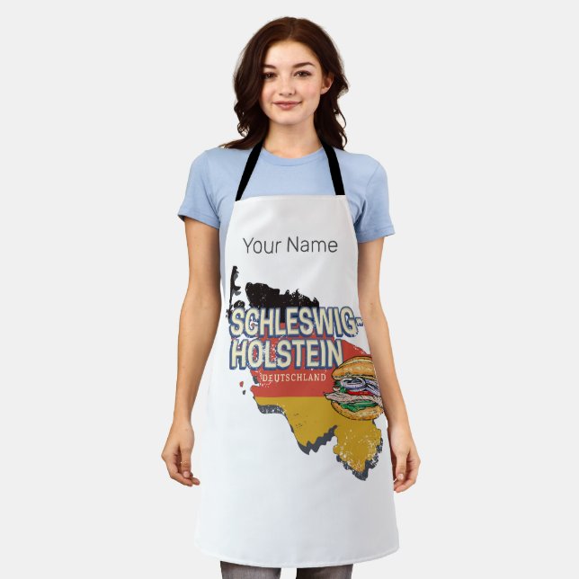 Delantal Mapa federal de Alemania de Schleswig-Holstein (Gastado)
