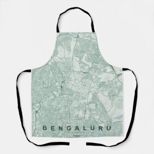 Delantal Mapa minimalista de la ciudad de Bangalore, India