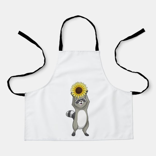 Delantal Mapache con Girasol (Anverso)
