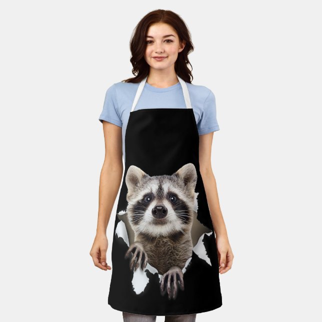 Delantal Mapache Desgarrado Para Amante De Mapaches, Papá M (Gastado)