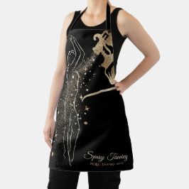 Delantal maquillaje de estrellas de purpurina Body Tan Spra