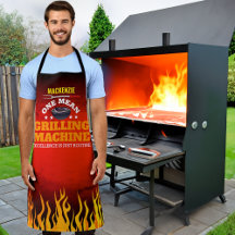 Máquina de Parrilla Divertida con Nombre y Llama
