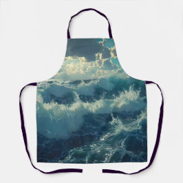 Delantal mar bonito y olas