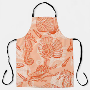 Delantal Mar dibujado a mano: patrón de cosecha