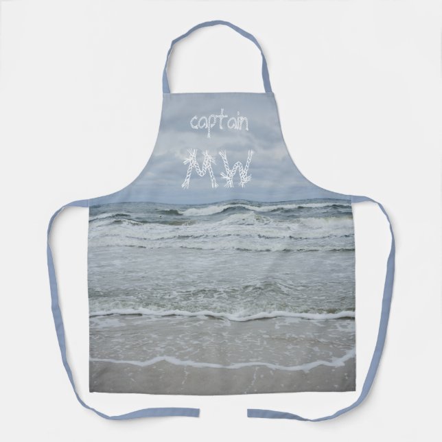 Delantal Mar majestuoso con olas bajo cielos tormentosos (Anverso)