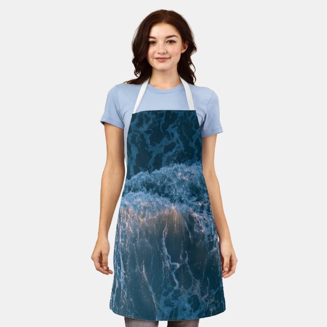 Delantal Maravillosas olas azules (Gastado)