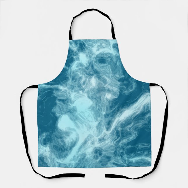 Delantal Marble de agua azul (Anverso)
