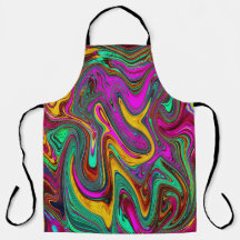 Marble rosa caliente y espuma verde abstracto arte