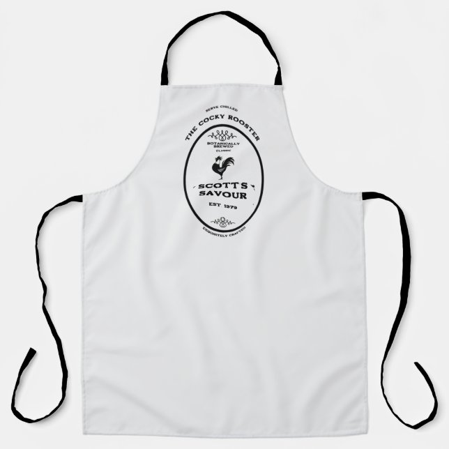Delantal Marca comercial, gallo de coca, personalizable (Anverso)