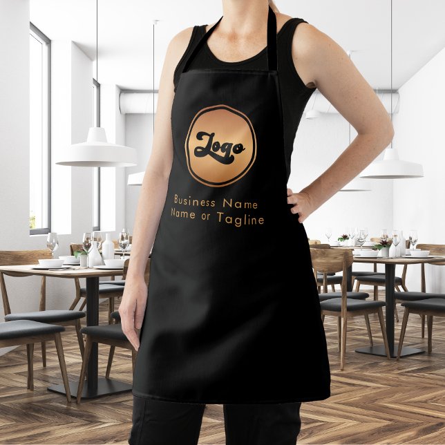 Delantal Marca Gold Logo & Personalizado Text Business Comp (Subido por el creador)