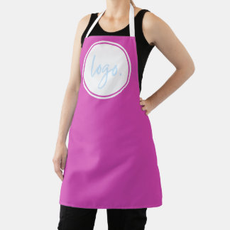 DELANTAL MARCA MODERNA BOLD PINK COLOR EMPRESARIAL LOGO COM