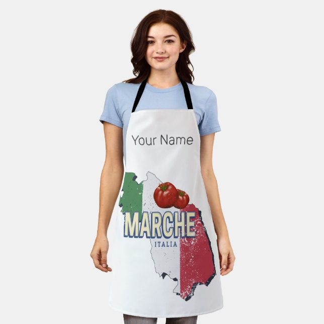 Delantal Marcha Italia Retro Región Mapa de recuerdo de cos (Gastado)