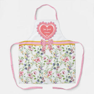 Delantal Marco de Corazón Floral Elegante: para todas las o