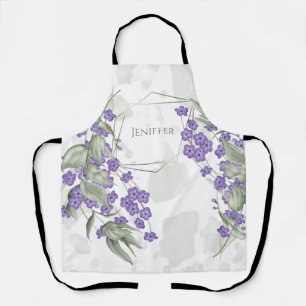 Delantal Marco de flor de hojas de acuarela geométrica de 