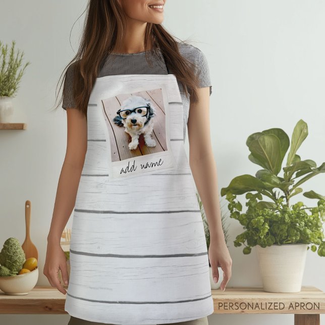 Delantal Marco de foto rústico con fondo de envío (Personalized Apron)