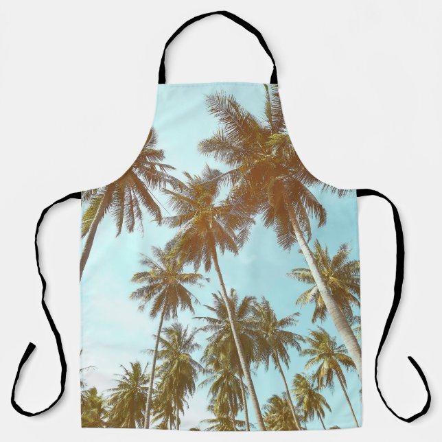 Delantal Marco tropical: palmeras abstractas (Anverso)
