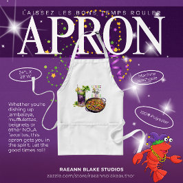Delantal Mardi Gras Apron