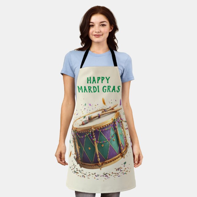 Delantal Mardi Gras Festive Drum (Gastado)