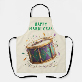 Delantal Mardi Gras Festive Drum