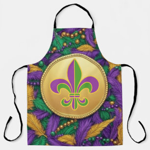 Delantal Mardi Gras Fleur de lis
