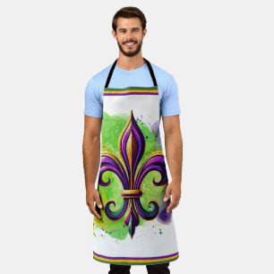 Delantal Mardi Gras Fleur de lis