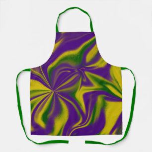 Delantal Mardi Gras Swirls