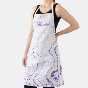 Delantal Marea violeta Artsy Swirl Patrones de nombre perso