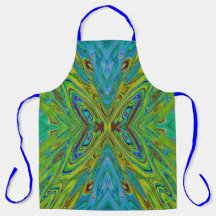 Mariposa abstracta azul y chartreuse alucinante