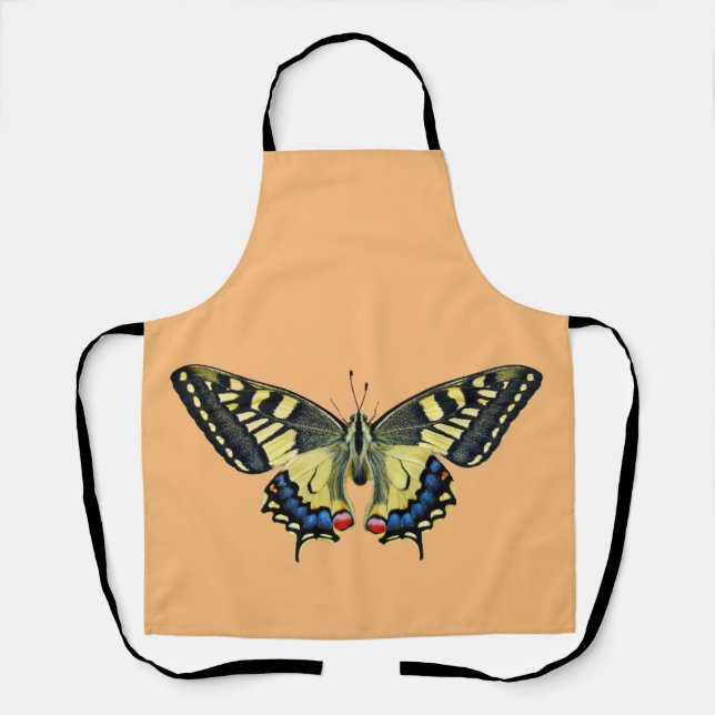 Delantal Mariposa amarilla y negra (Anverso)