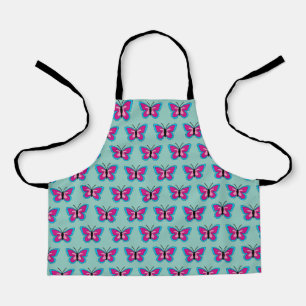 Delantal Mariposa azul magenta rosa