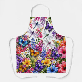 Delantal Mariposa Colorida y Floral de Libélula