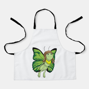 Delantal Mariposa como piloto con gorra piloto