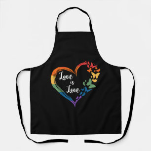 Delantal Mariposa Corazón Arcoiris Amor Gay Copia LGBT