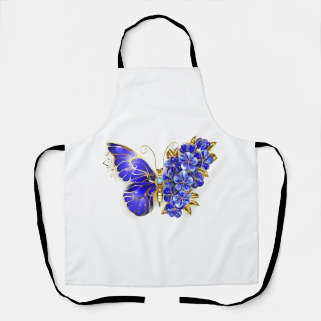 Delantal Mariposa Flor Zafiro (Anverso)