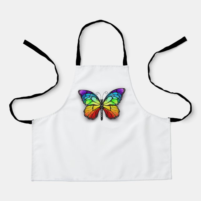 Delantal Mariposa monarca arcoíris (Anverso)