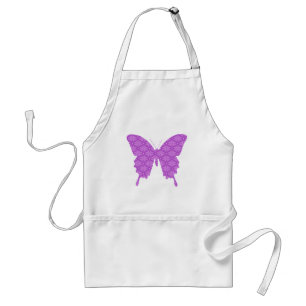 Delantal Mariposa, patrón abstracto, lavanda y púrpura