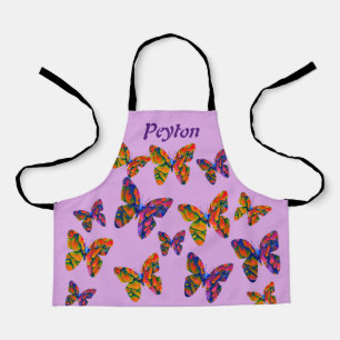 Delantal Mariposa psicodélica con personalización