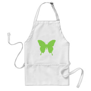 Delantal Mariposa, puntos retro, tonos verde lima