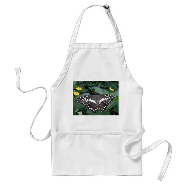 Delantal Mariposa y flores de Lime Apron (Frente)