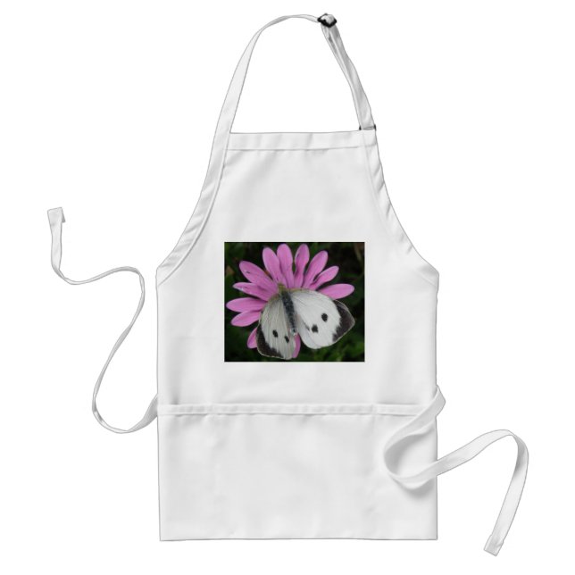 Delantal Mariposa y flores rosas (Frente)