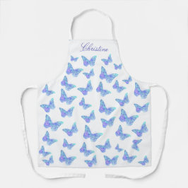 Delantal mariposas azules